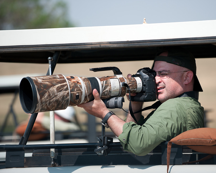 Wesley shooting in the Serengeti.