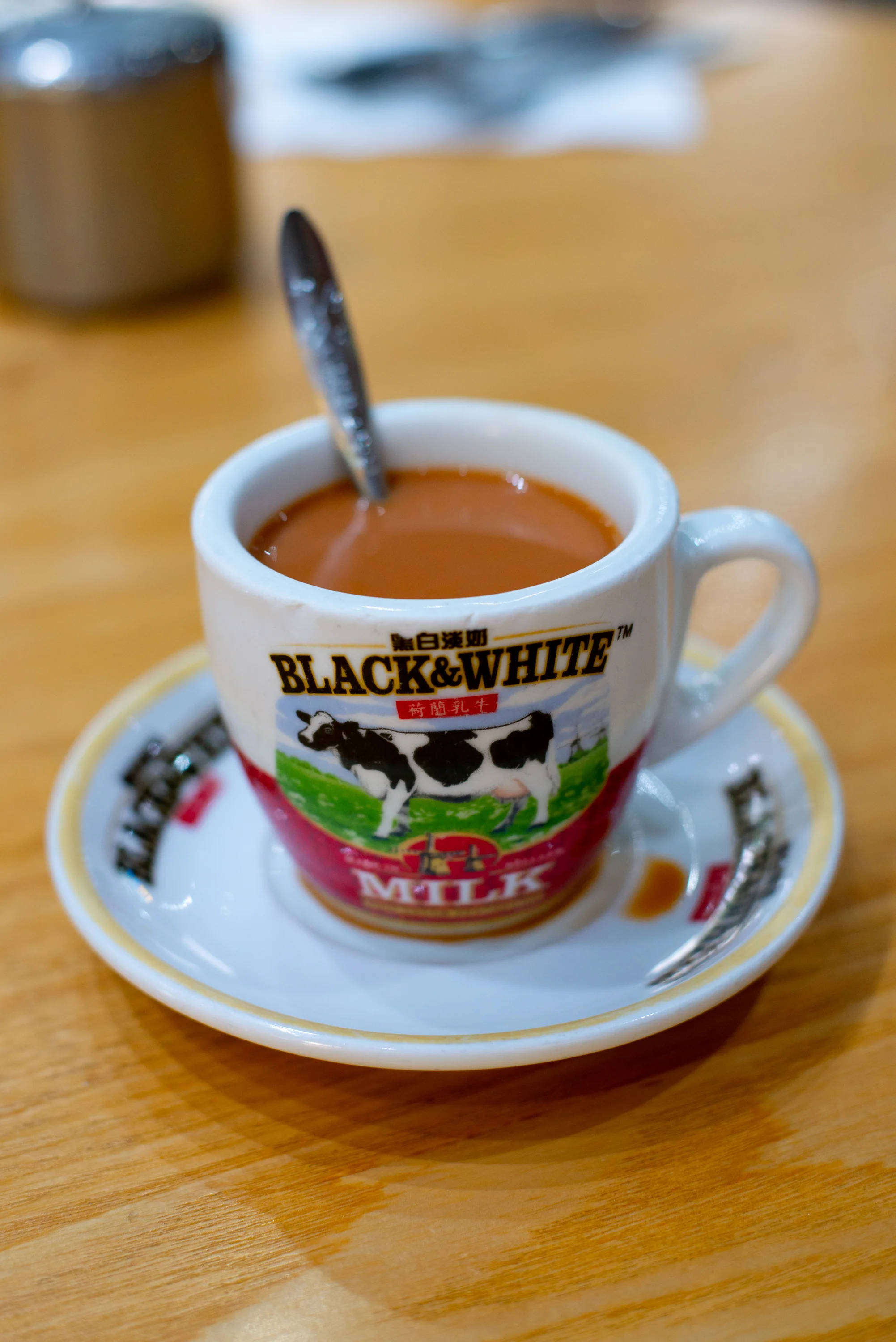 Milk Tea and Coffee mix at the Mido Cafe, Hong Kong, June 2019