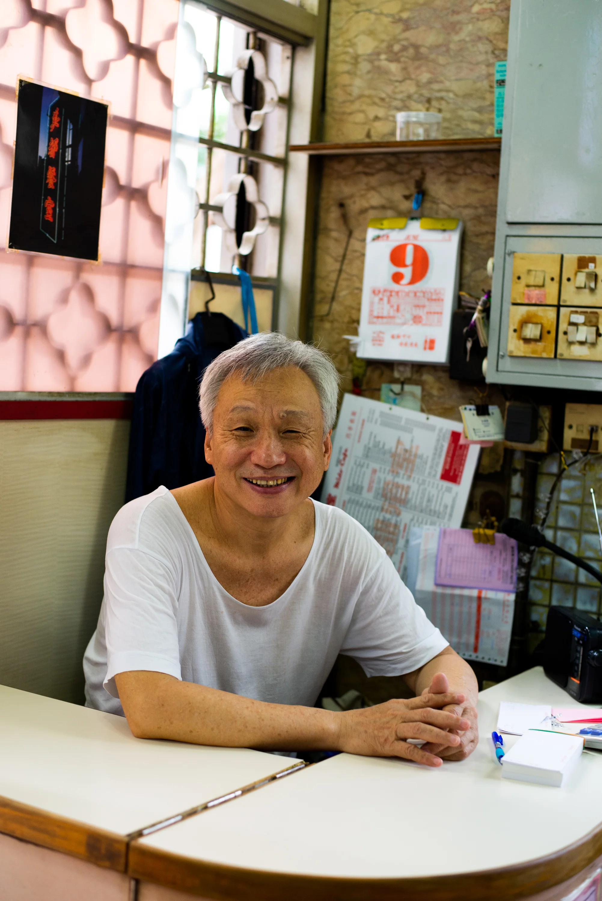 Owner of the Mido Cafe, Hong Kong, June 2019