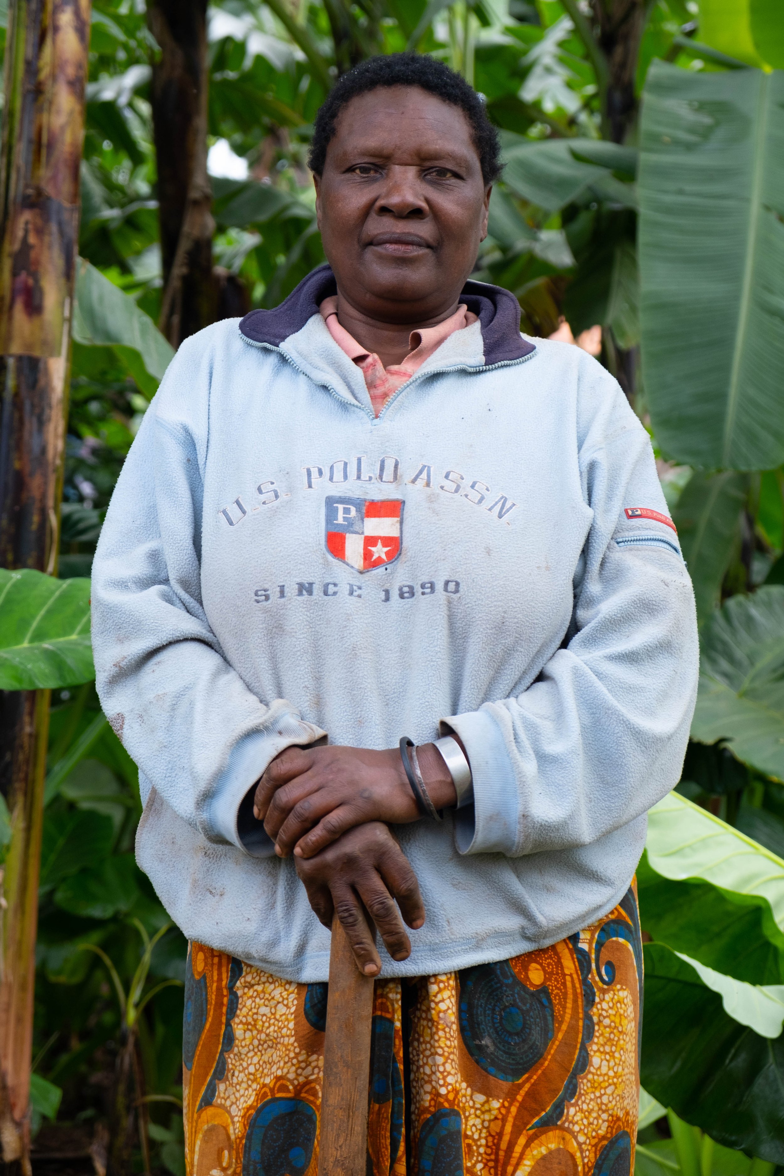  Dionista Thomas Njau, age 62, she has been working in coffee production for 35 years. Materuni Village, Tanzania. June, 2023. 