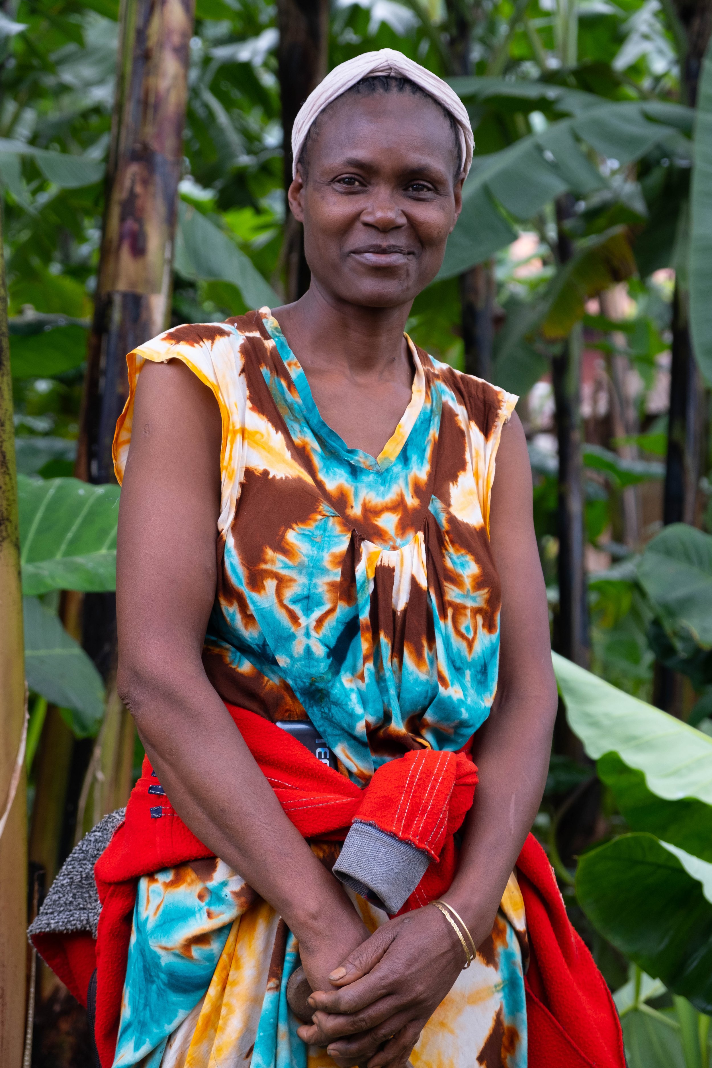  Victoria Richard, age 54, she has been working in coffee production for 30 years.  Materuni Village, Tanzania.  June, 2023. 