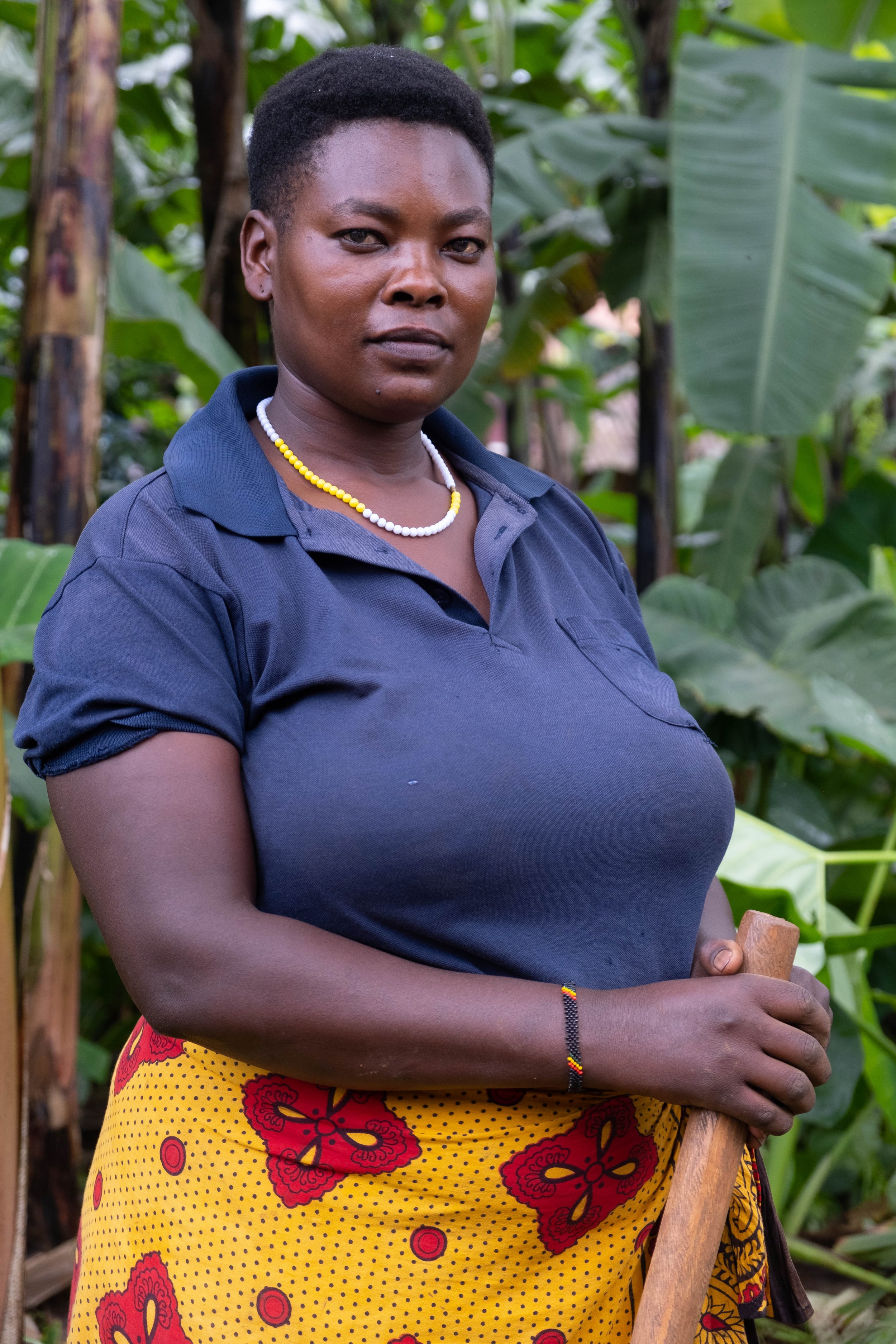  Stela Thomas, age 35, she has been working in coffee production for 15 years.  Materuni Village, Tanzania.  June, 2023. 