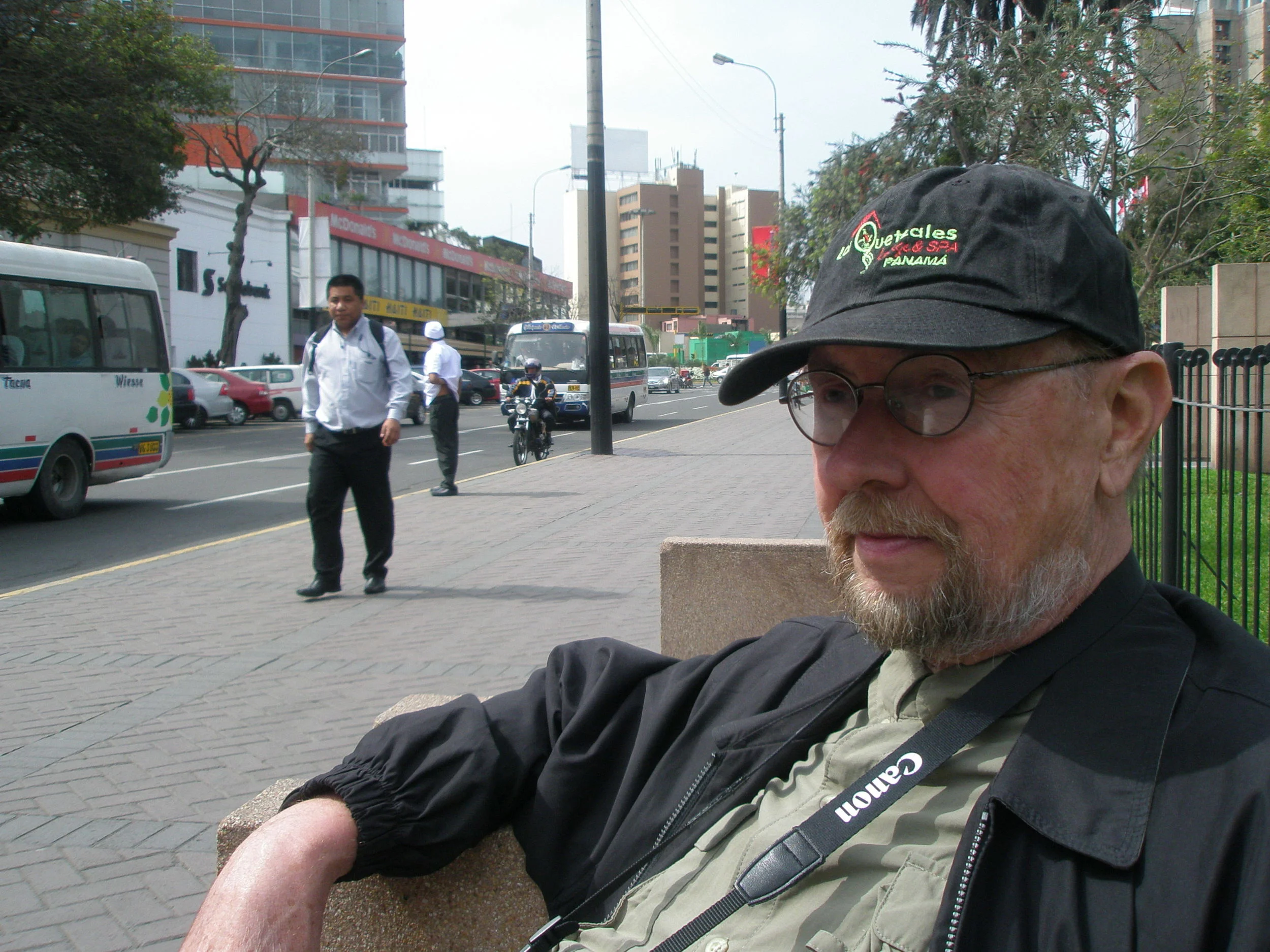 Ed enjoys a break on Lima street