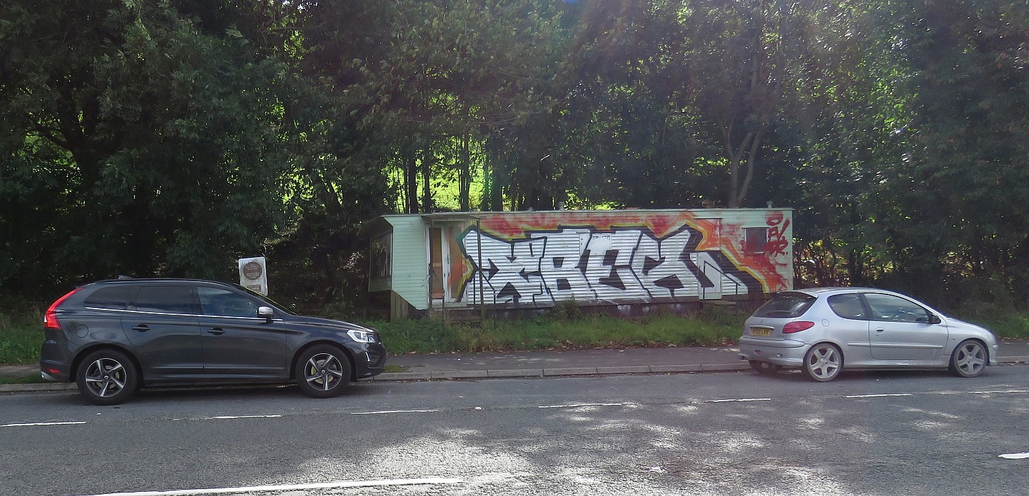 The only graffiti we have seen in our entire trip. On the side of an abandoned caravan. Roads are in remarkable condition. Rarely do you see litter and even rarer is a roadside ad or billboard.