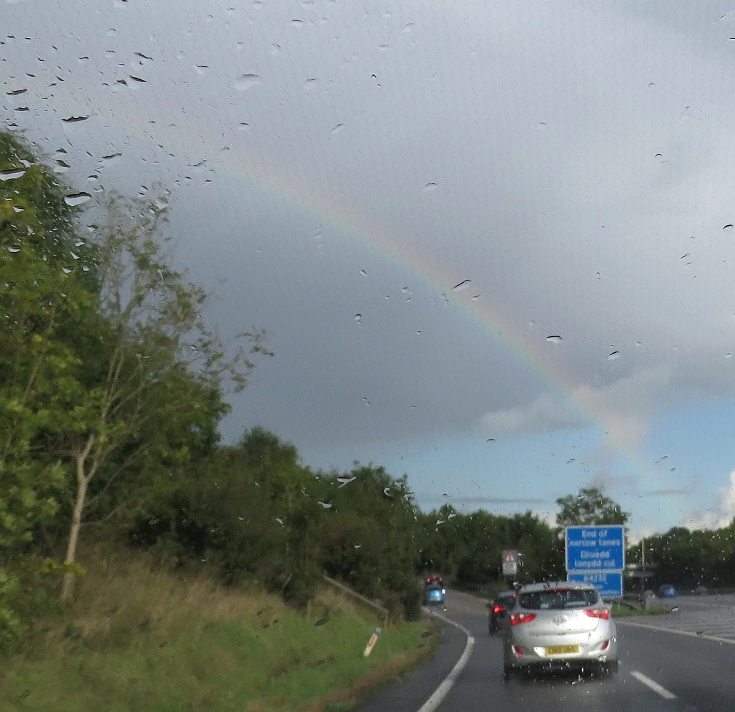 Rainbows lead the way east on the A40