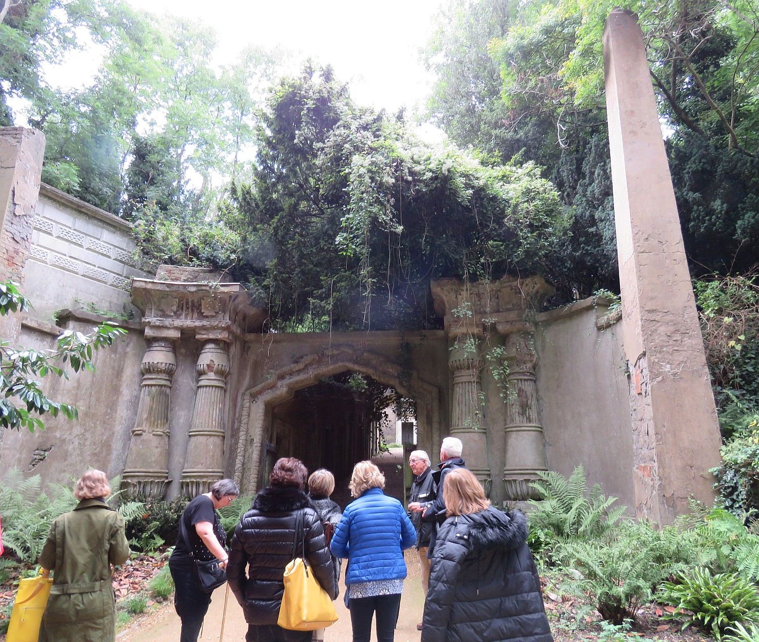 Entrance to Egyptian-style mausoleum 