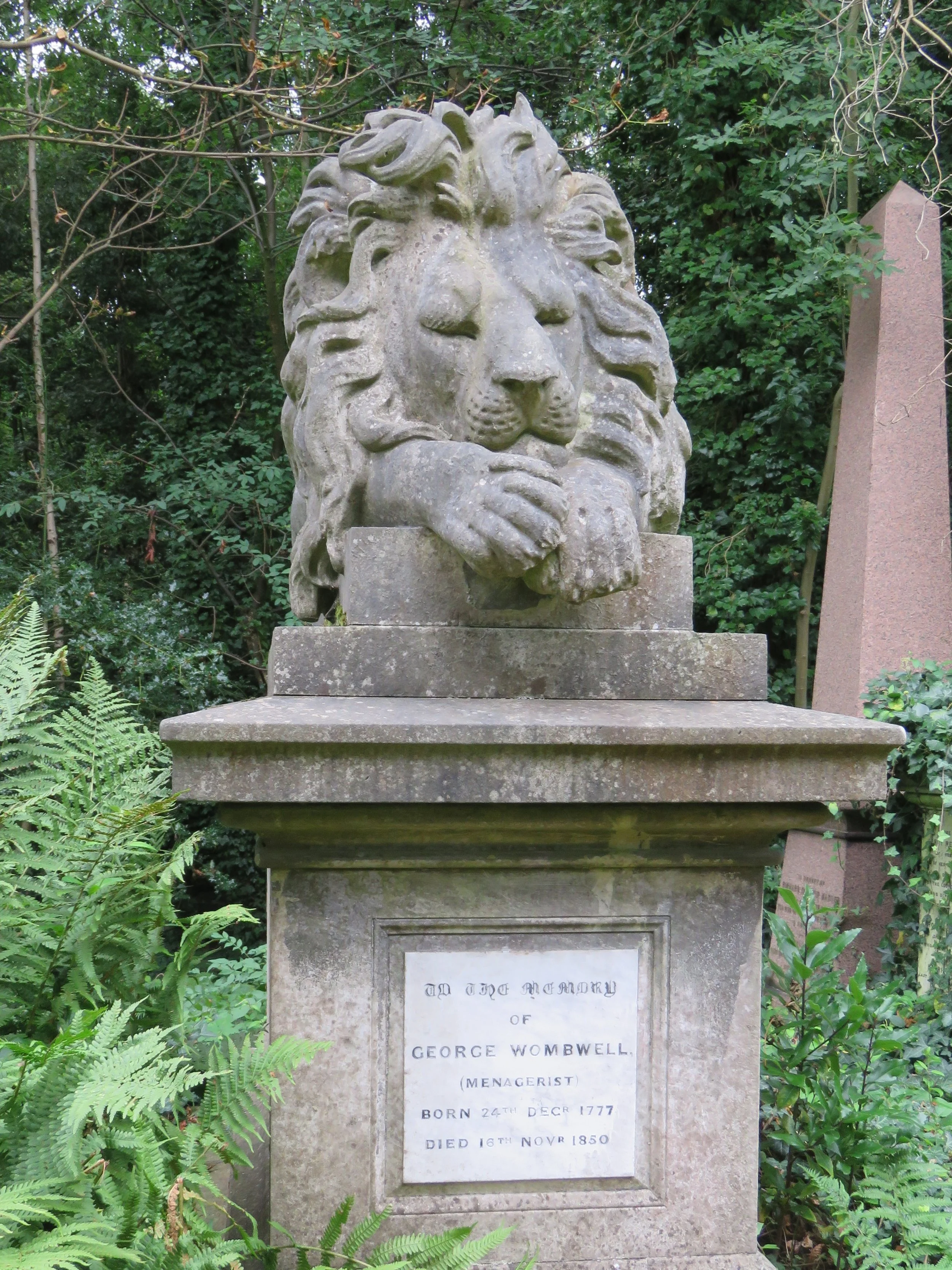 This man owned many traveling menageries - perhaps the lion looks content because he ate his master???
