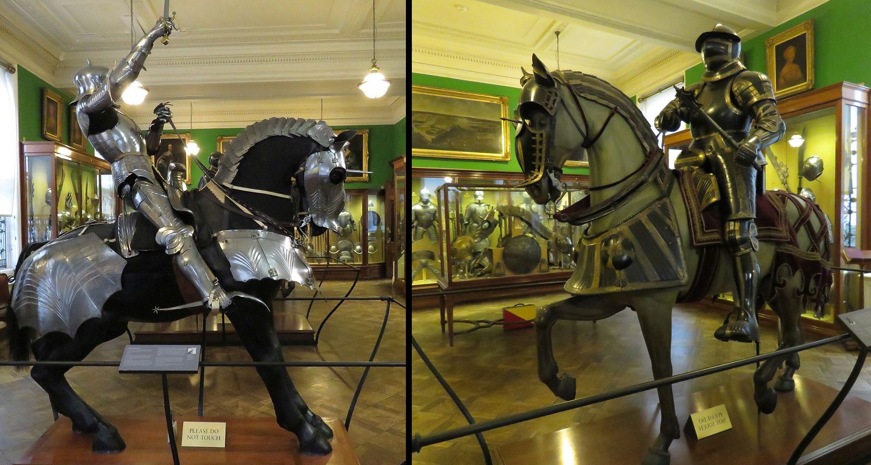 Whoa, Nellie! Knights and horses outfitted for battle and jousting.