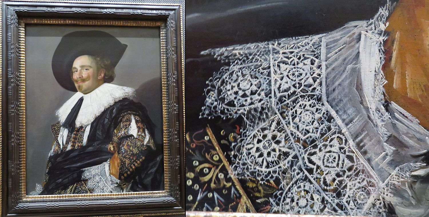 This guy, The Laughing Cavalier by Frans Hals, just greets you as you wander through a gallery. Look at the brush work in this lace cuff. Ah, the Dutch painters of the Golden Age!