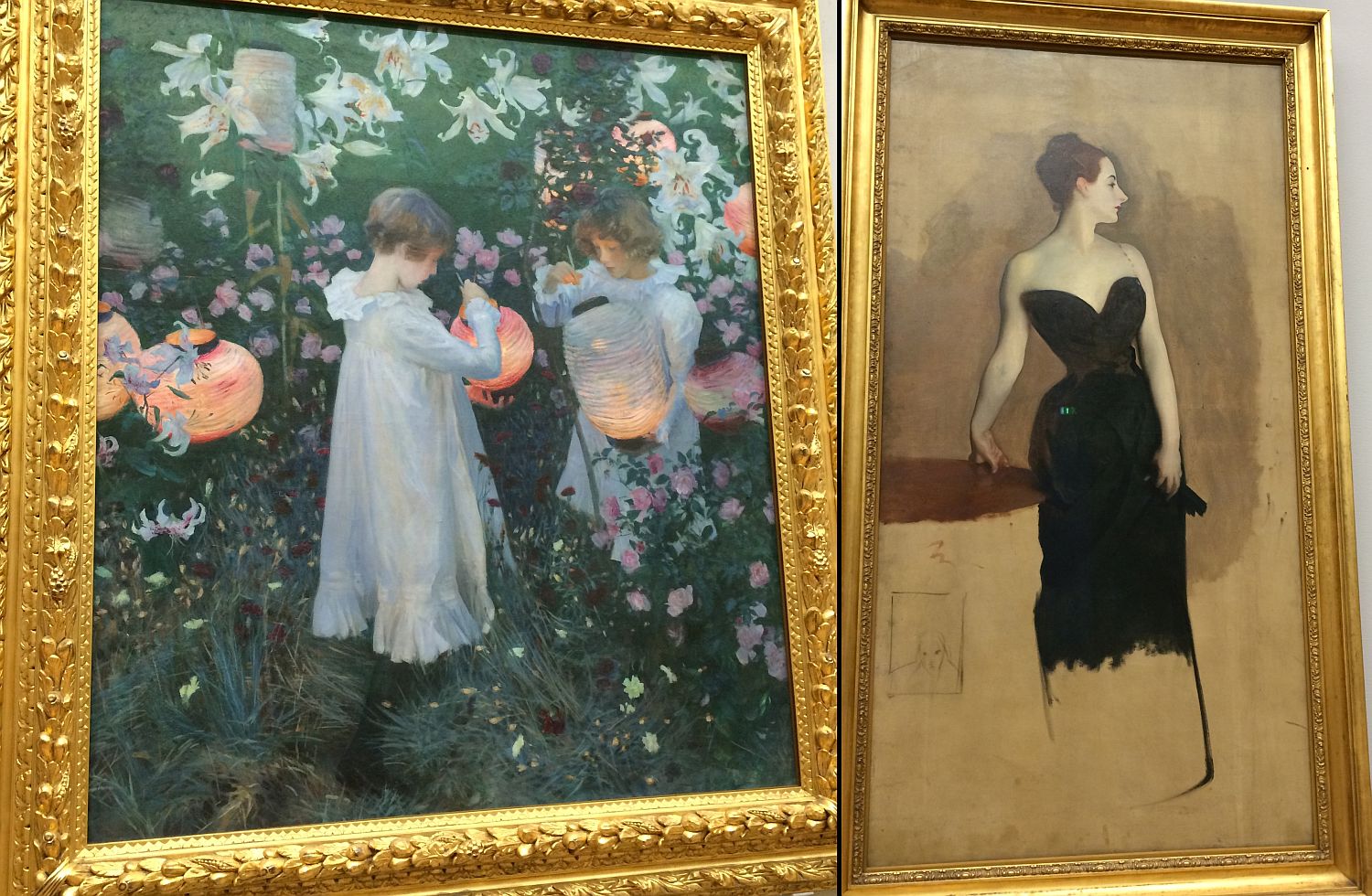 John Singer Sargent's Carnation, Lily, Lily, Rose and the study for Mme Gautreau, the painting of which is in the Chicago Art Institute