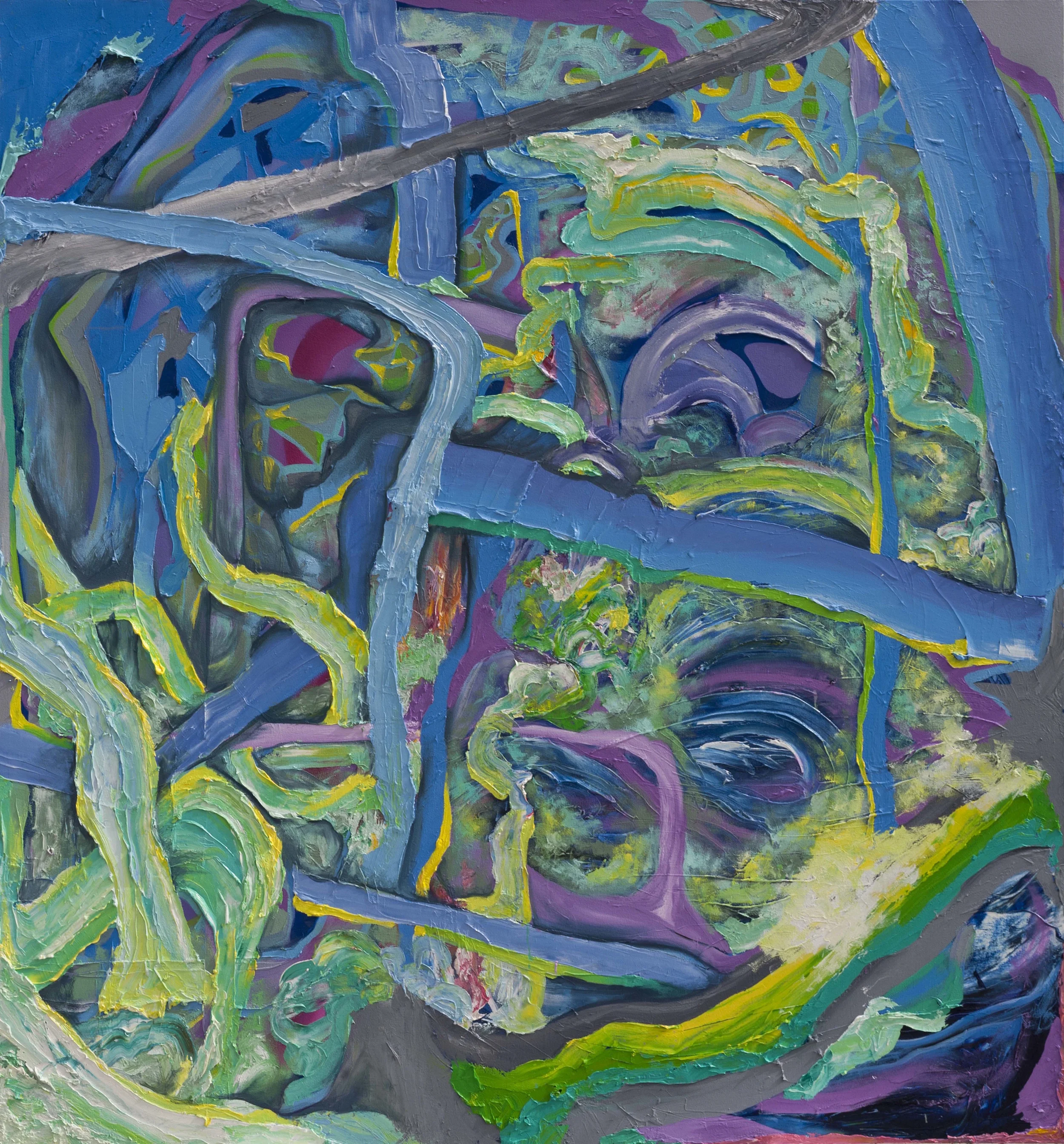 Stream Litter, oil on canvas, 76" x 70", 2015