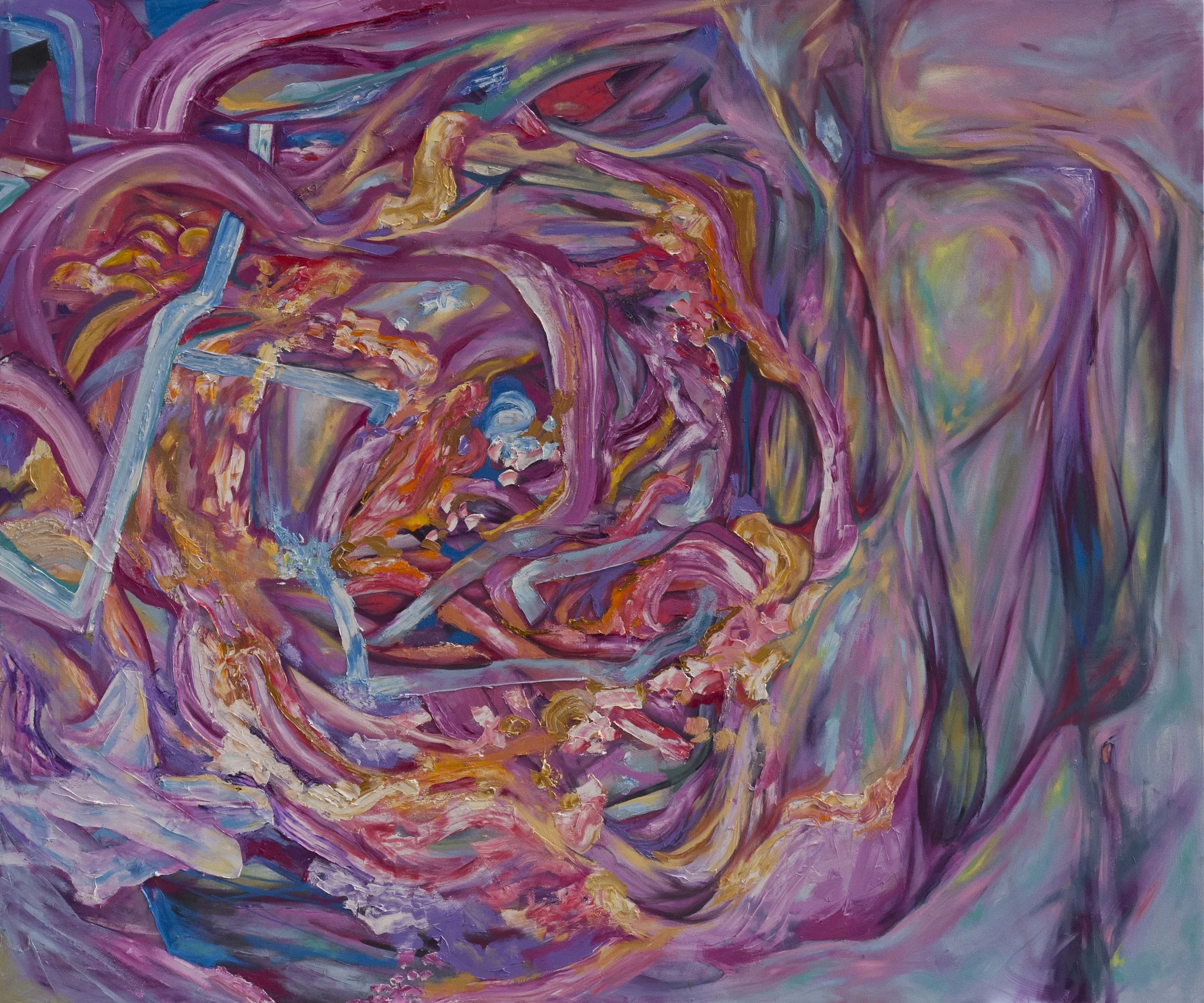 Gutter Flare, oil on canvas, 84" x 120", 2015