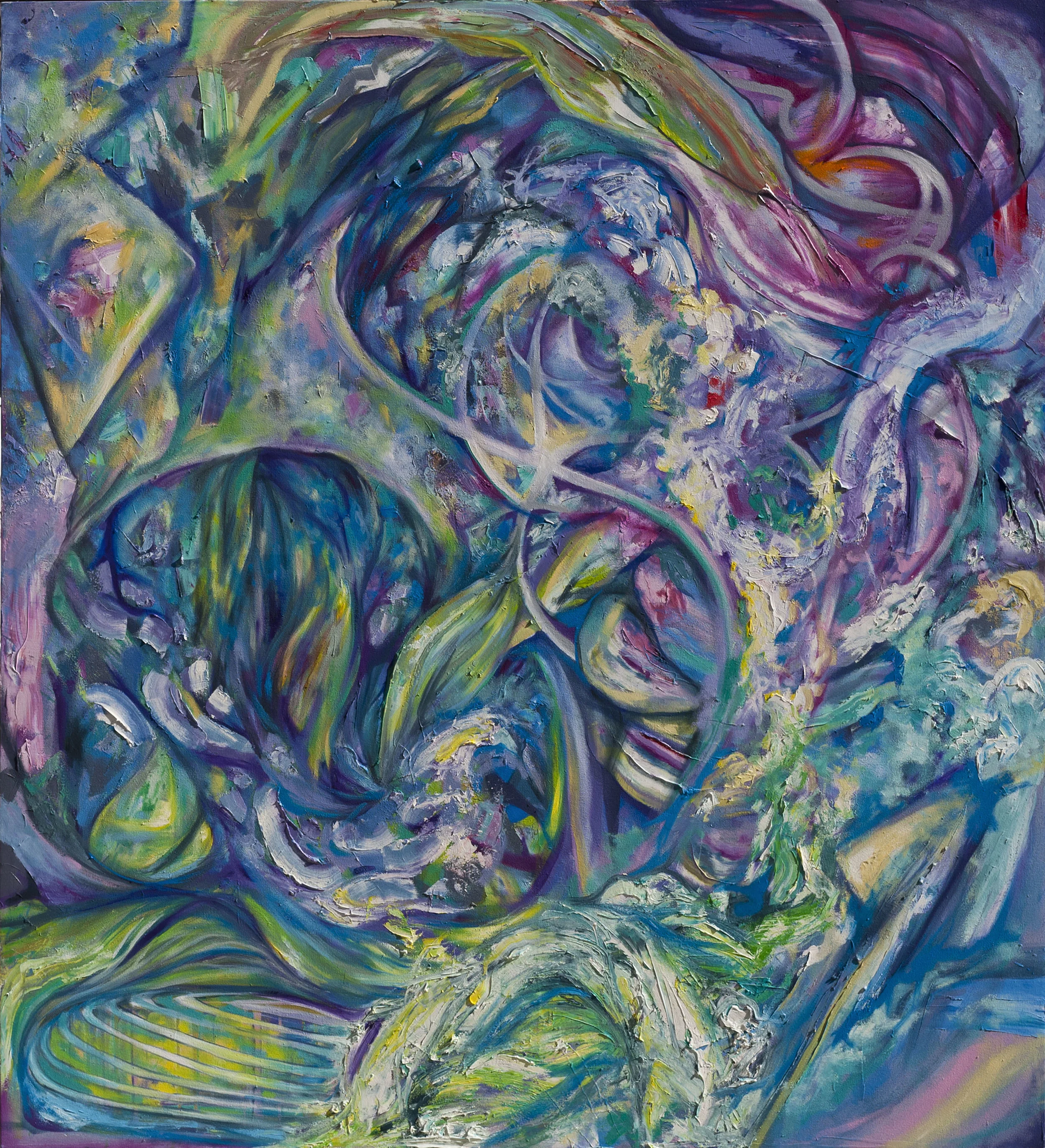 Conflicted Flow, oil on canvas, 76" x 70", 2015