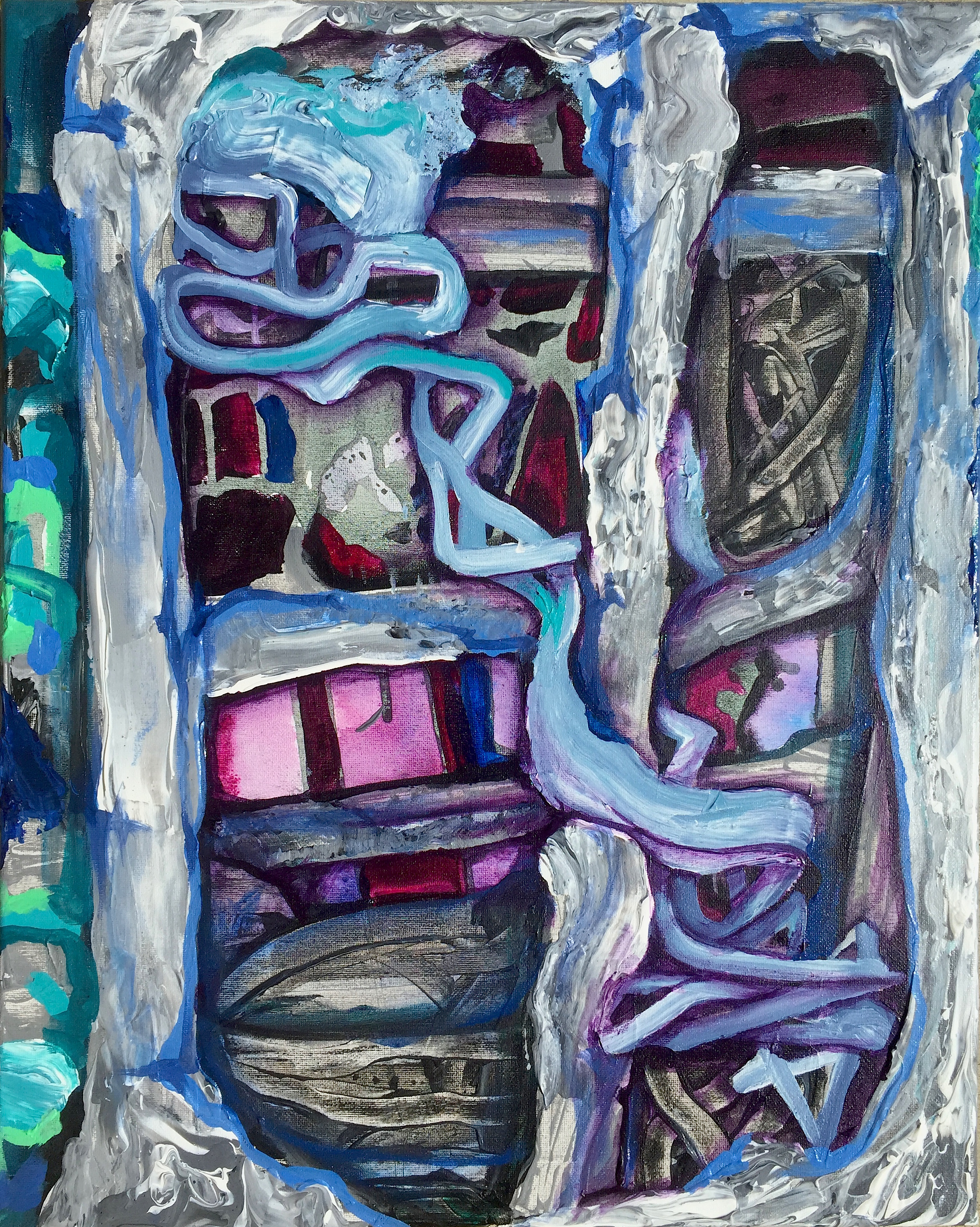 Directed Energy, 20" x 16", acrylic on canvas