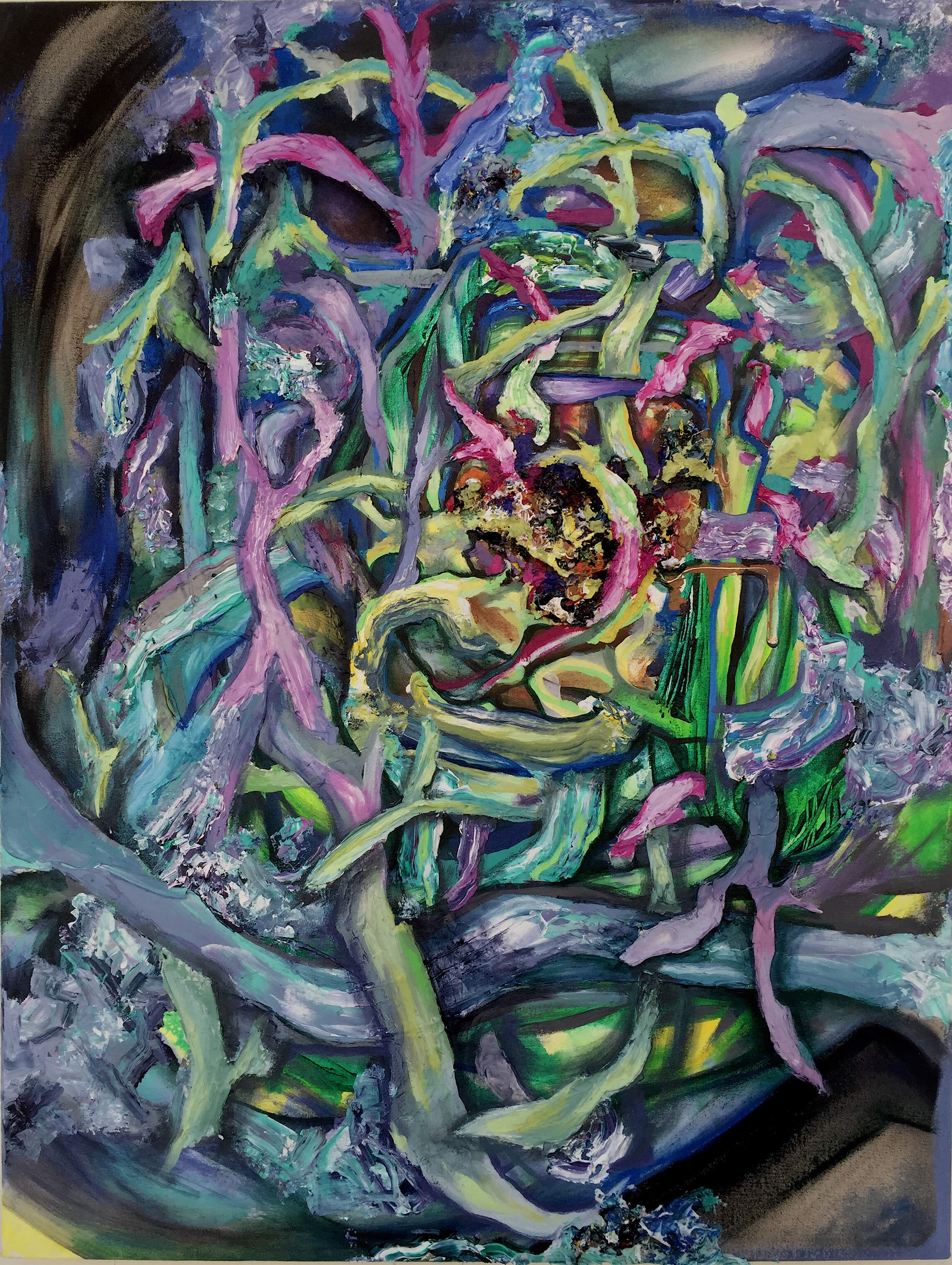 Tendril Glitch, Acrylic on Canvas, 42" x 36", 2015