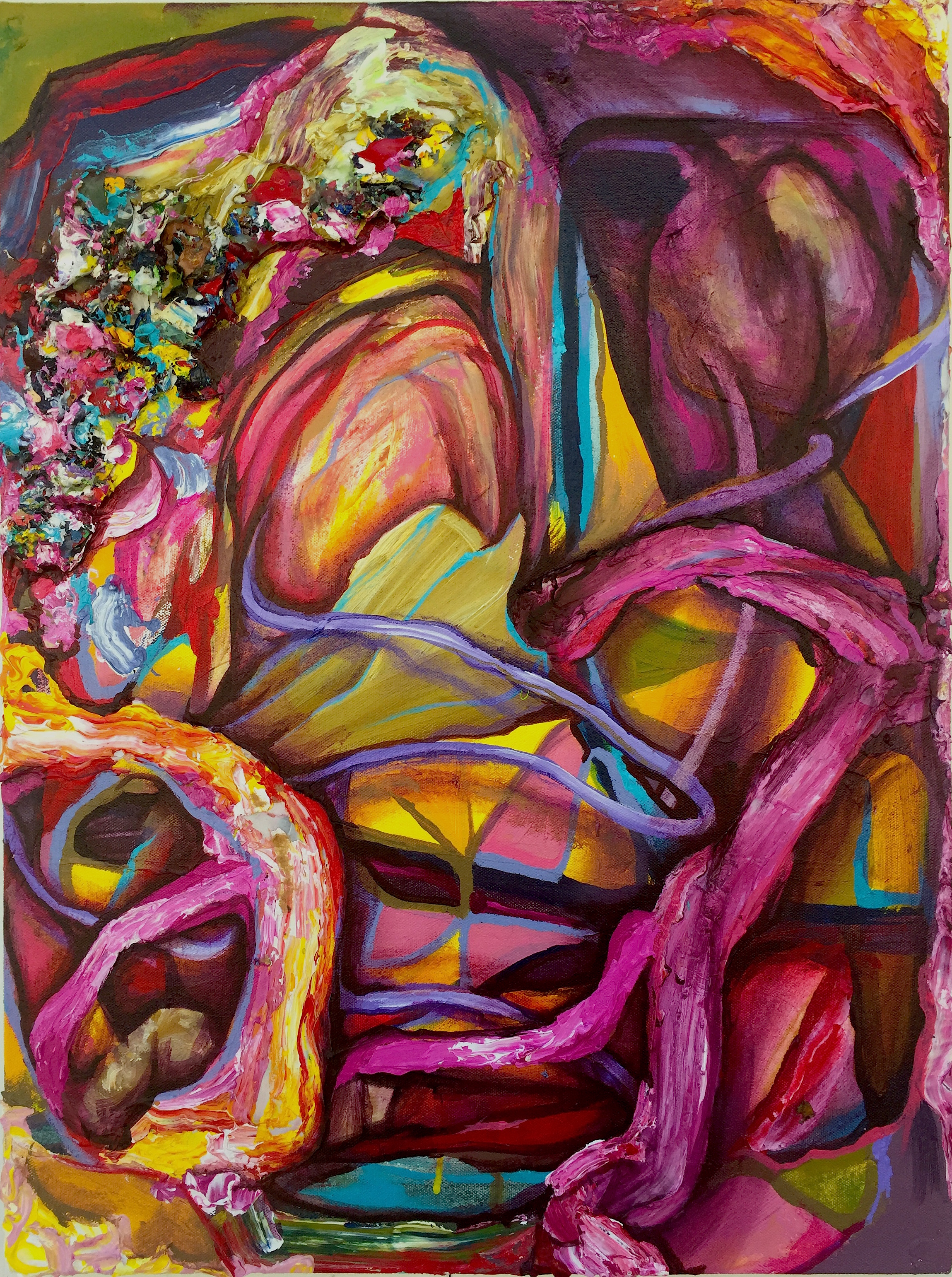 Weathered Crest, Acrylic on Canvas, 24" x 18", 2016