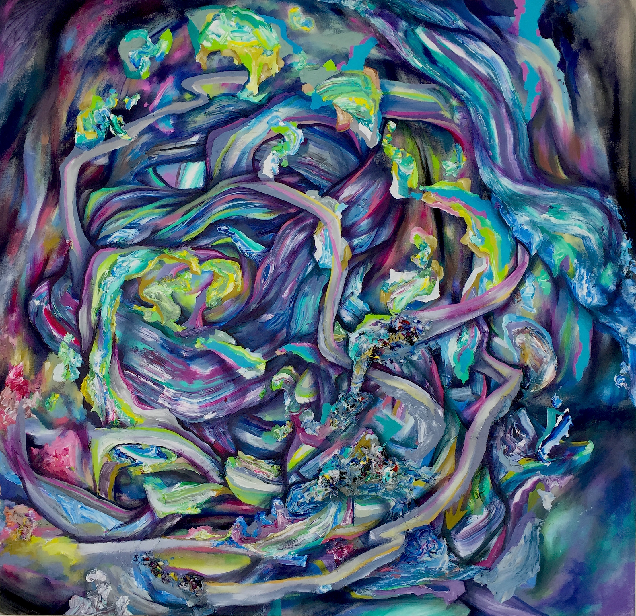 Shabby Tectonics, acrylic on canvas, 50" x 48", 2016