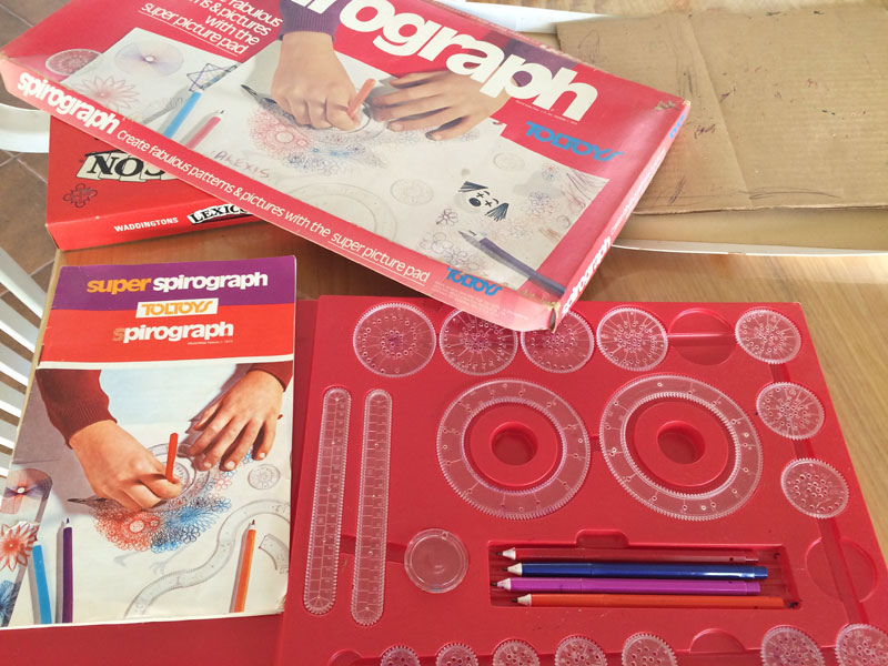 This is one of my most prized possessions when I was young. I was so fascinated with the thousands of pattern possibilities with this set of Spirograh. This is where my obsession with pattern design started... and I didn't even realise it until I found it again. 