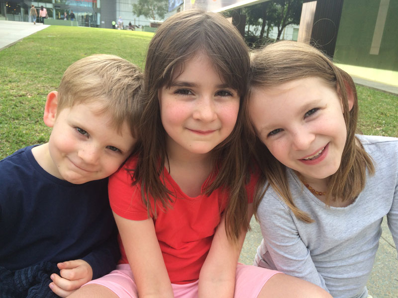 Three monkeys growing fast...