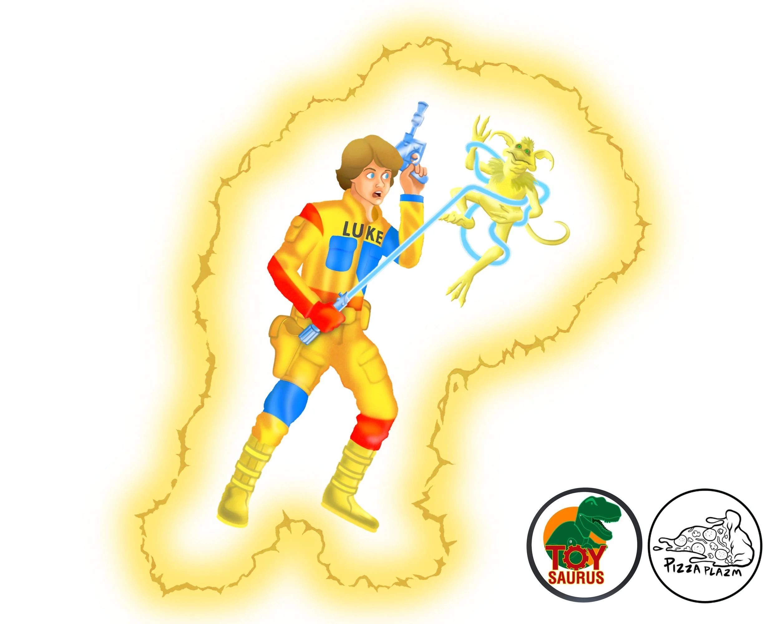 Ecto-Glow Heroes Luke Skywalker (with Salacious B. Crumb ghost)