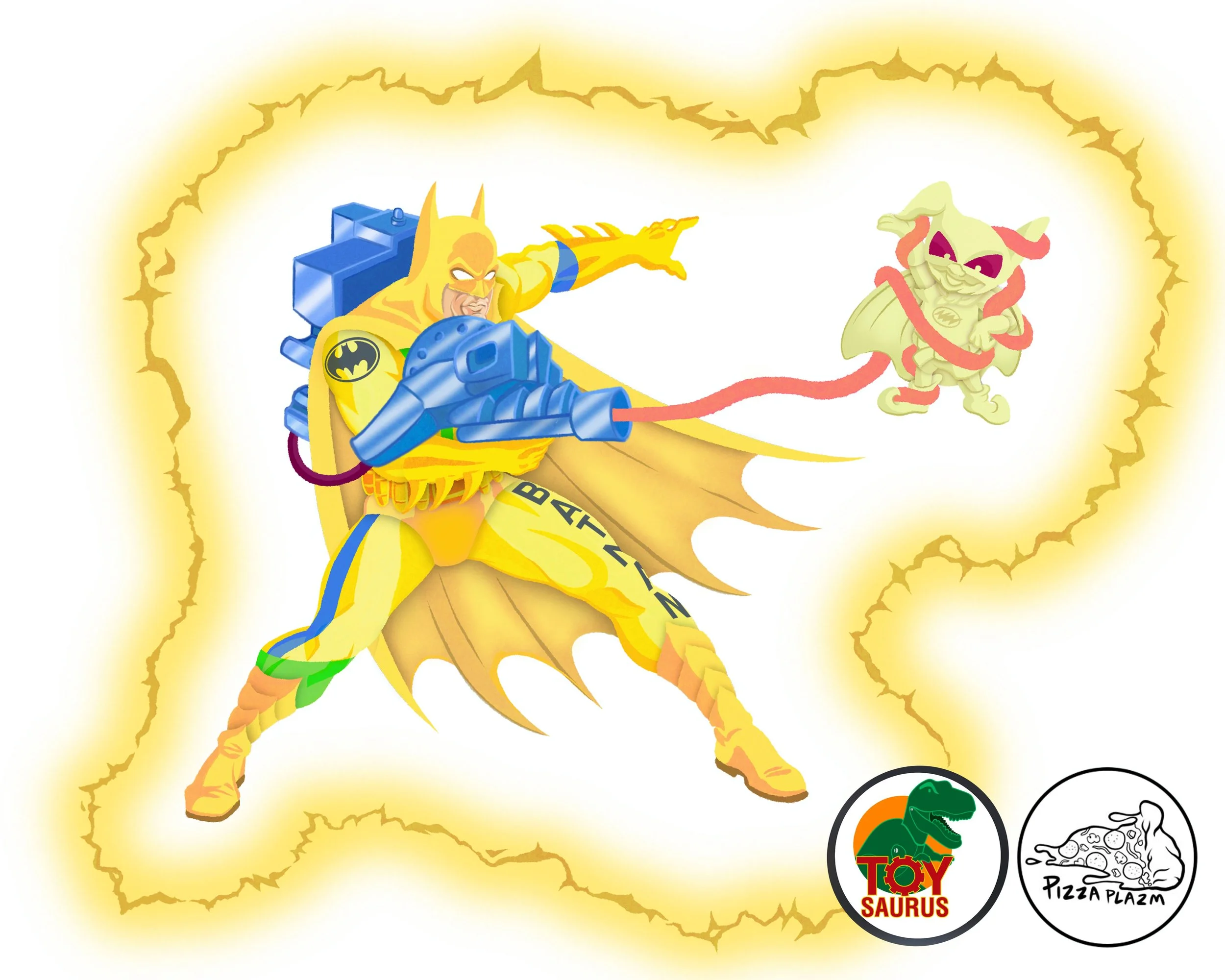 Ecto-Glow Heroes Batman (with Bat-Mite ghost)