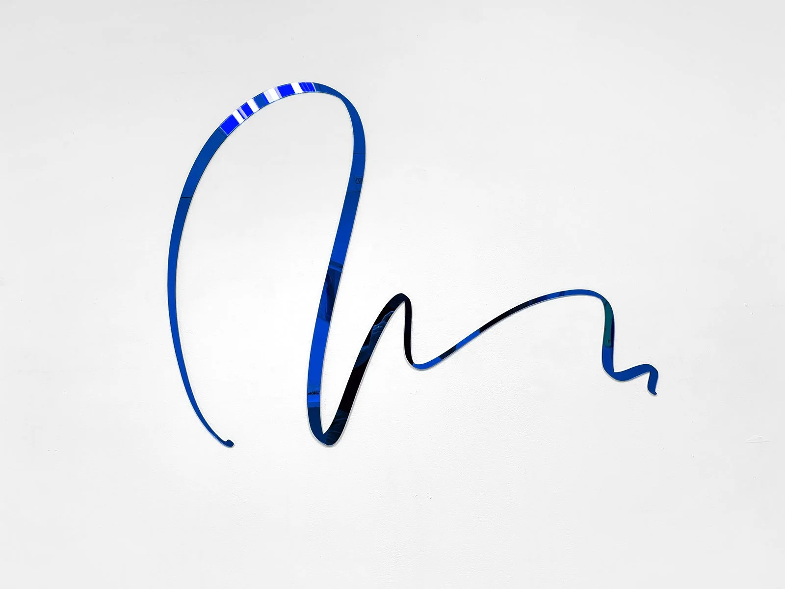 Line Sculpture, Blue Mirror, 55"x48"