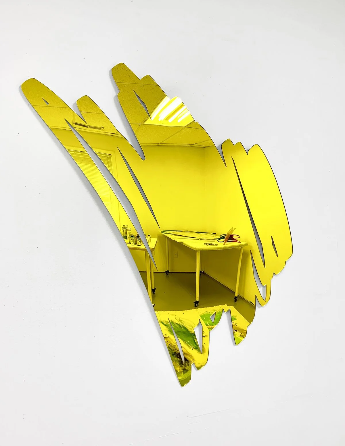 RyanColeman_DiagonalScribbleMirror_Yellow_2023_small.JPG