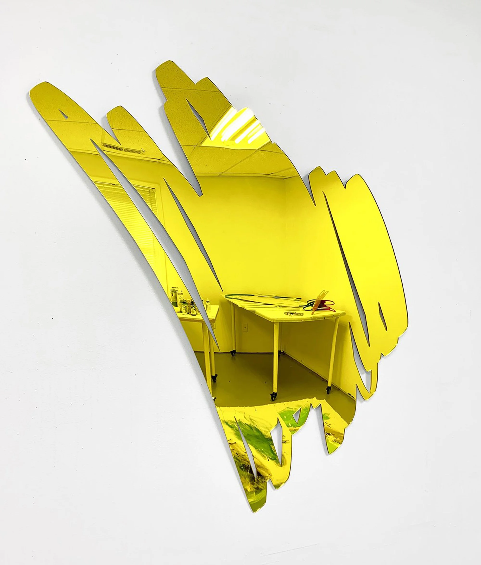Coleman_Ryan_DiagonalScribbleMirror-Yellow_Lasercutacrylic_48x42_2021.JPG