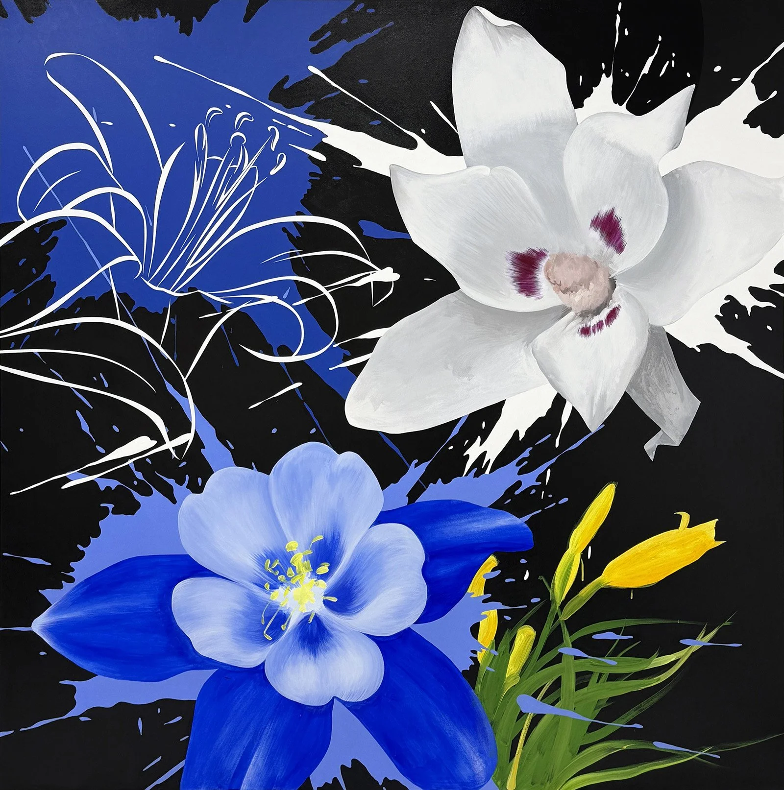 'Celestial Bloom (4)', Acrylic on wood, 72"x72"x3", 2025
