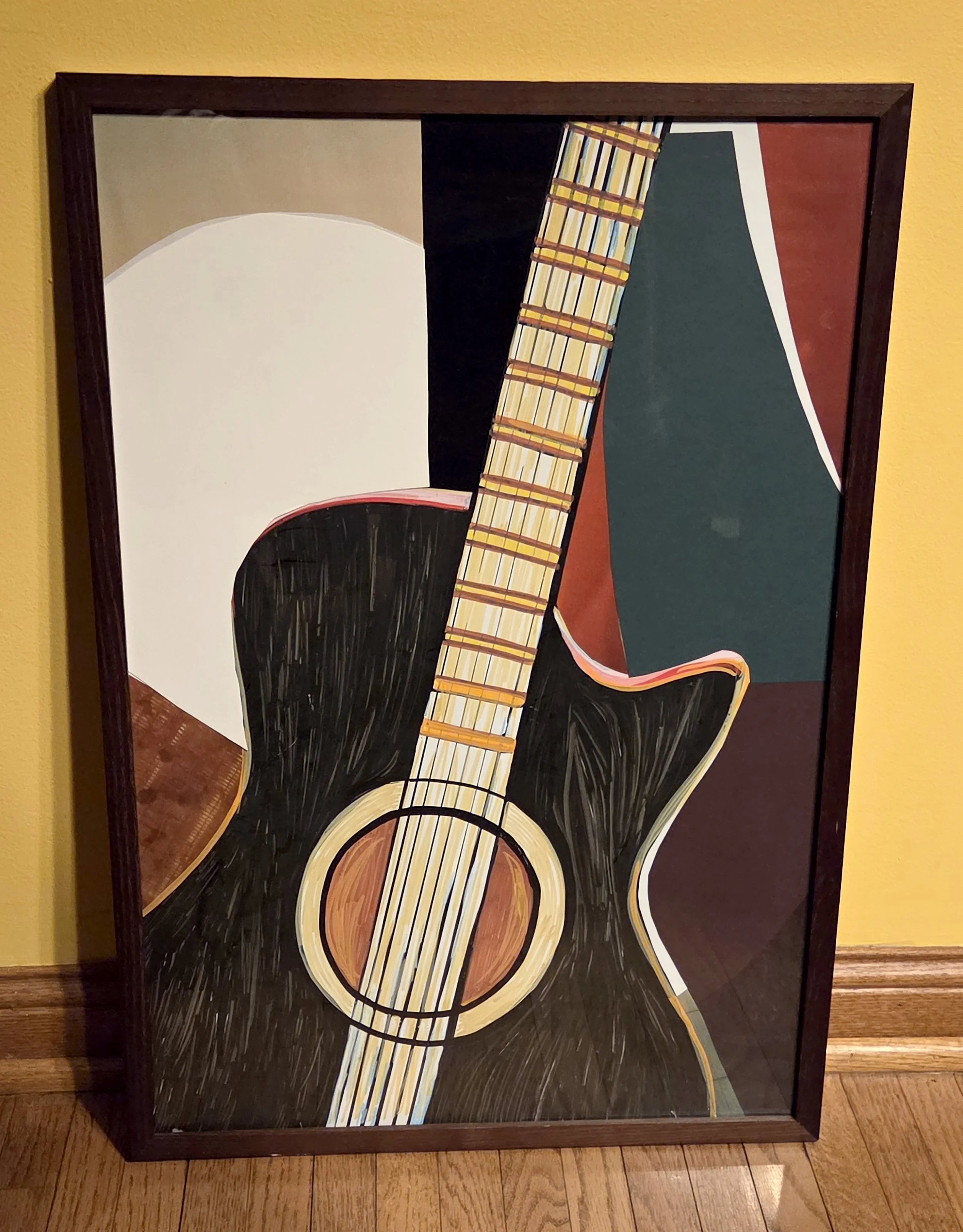 Acoustic Collage 17 x 25" Acrylic, Ink, Magazine, on Paper 2026 $180