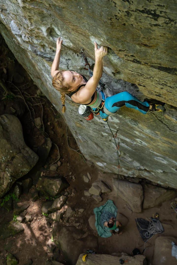 Brianna on the ever popular climb, “Oompa” at the Chocolate Factory