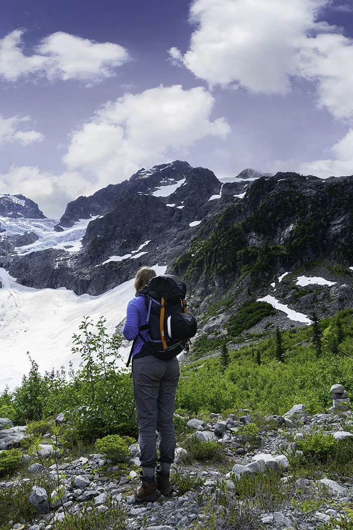 Kirsten with Mt. Ossa and it’s beautiful glacier.
