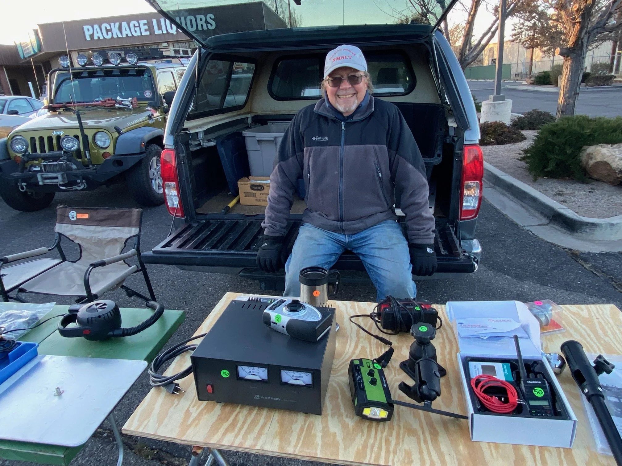 John NM5LT trying to stay warm.