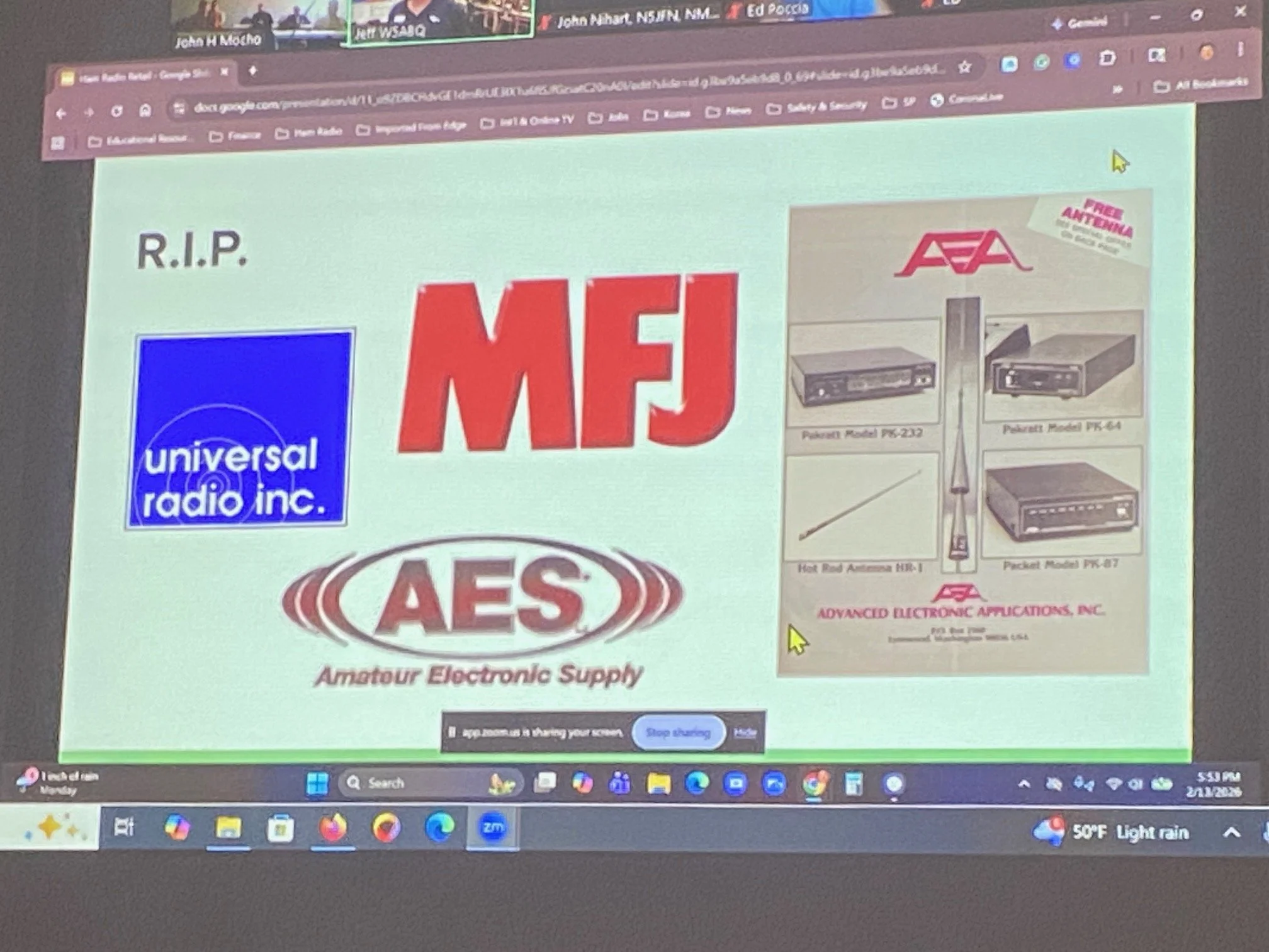 Ham radio companies that have folded.