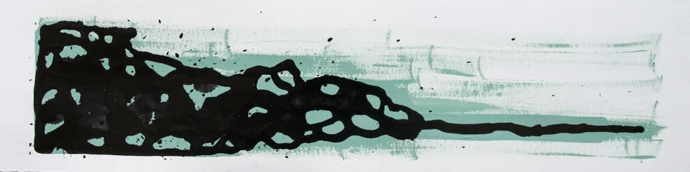 Ink Drips 6 x 16" Ink + Enamel on Paper