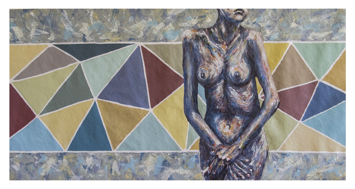 Nude Triangles 20 x 40" Acrylic on Canvas SOLD