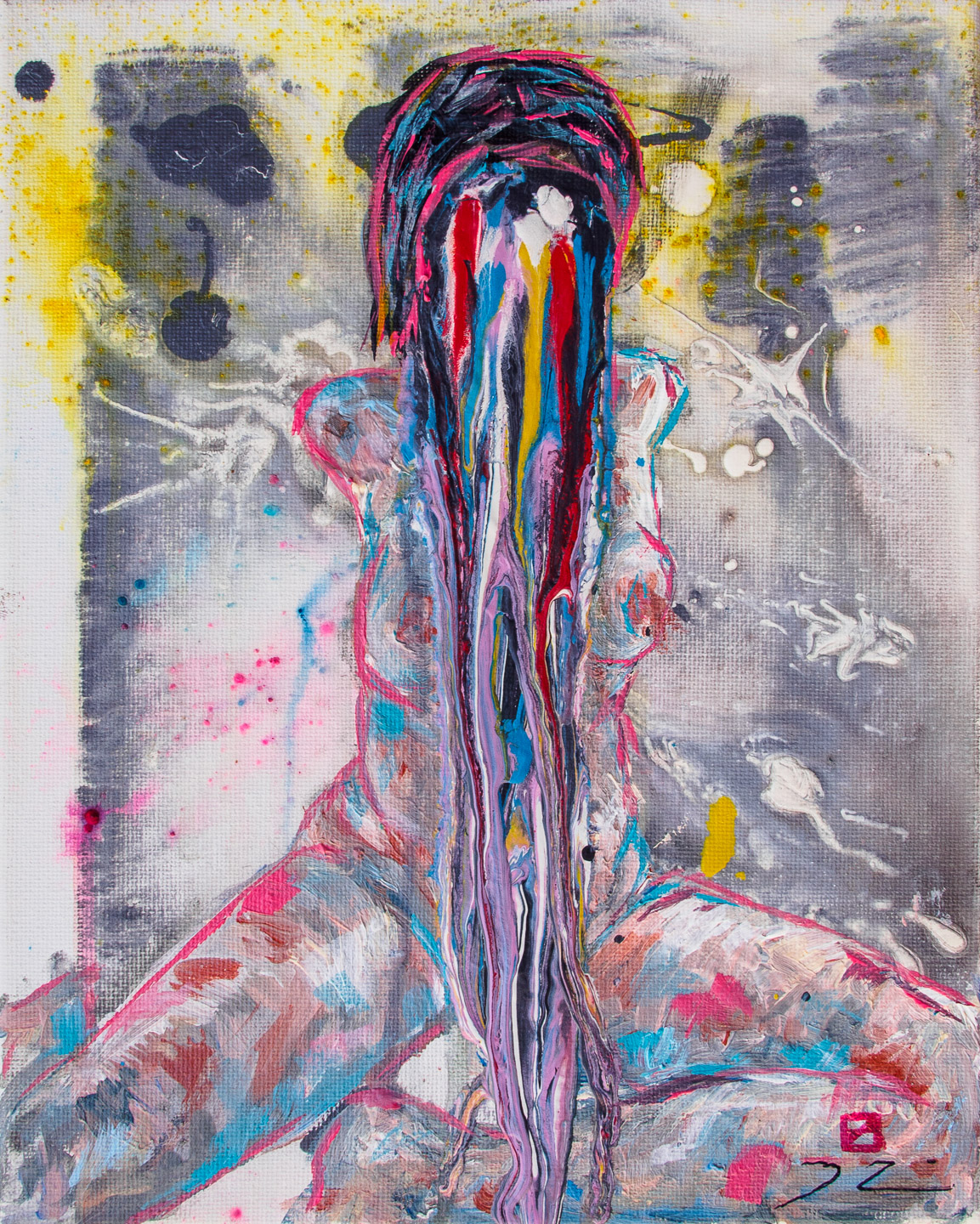 I Like Two Things 8 x 10" Acrylic + Latex on Canvas SOLD
