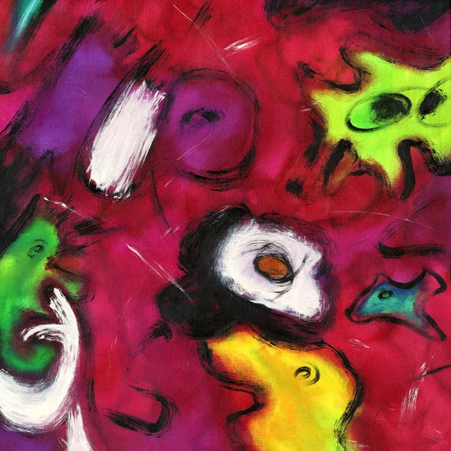 " Discombobulated ", acrylic on canvas, 18x18 in.