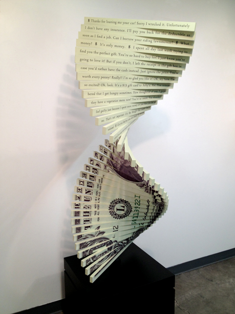 " The Social Shredder " acrylic paint and vinyl on wood 70 x 24 in. 2013 