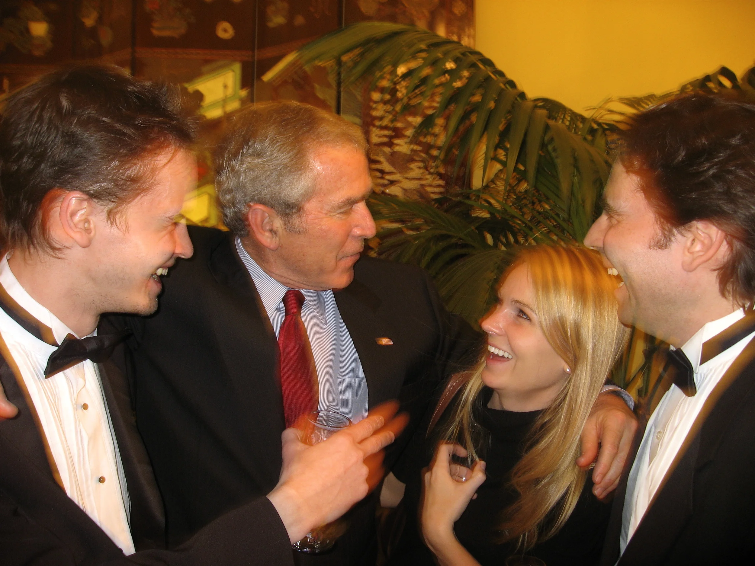  At a reception at The White House after performing for former President George W. Bush 