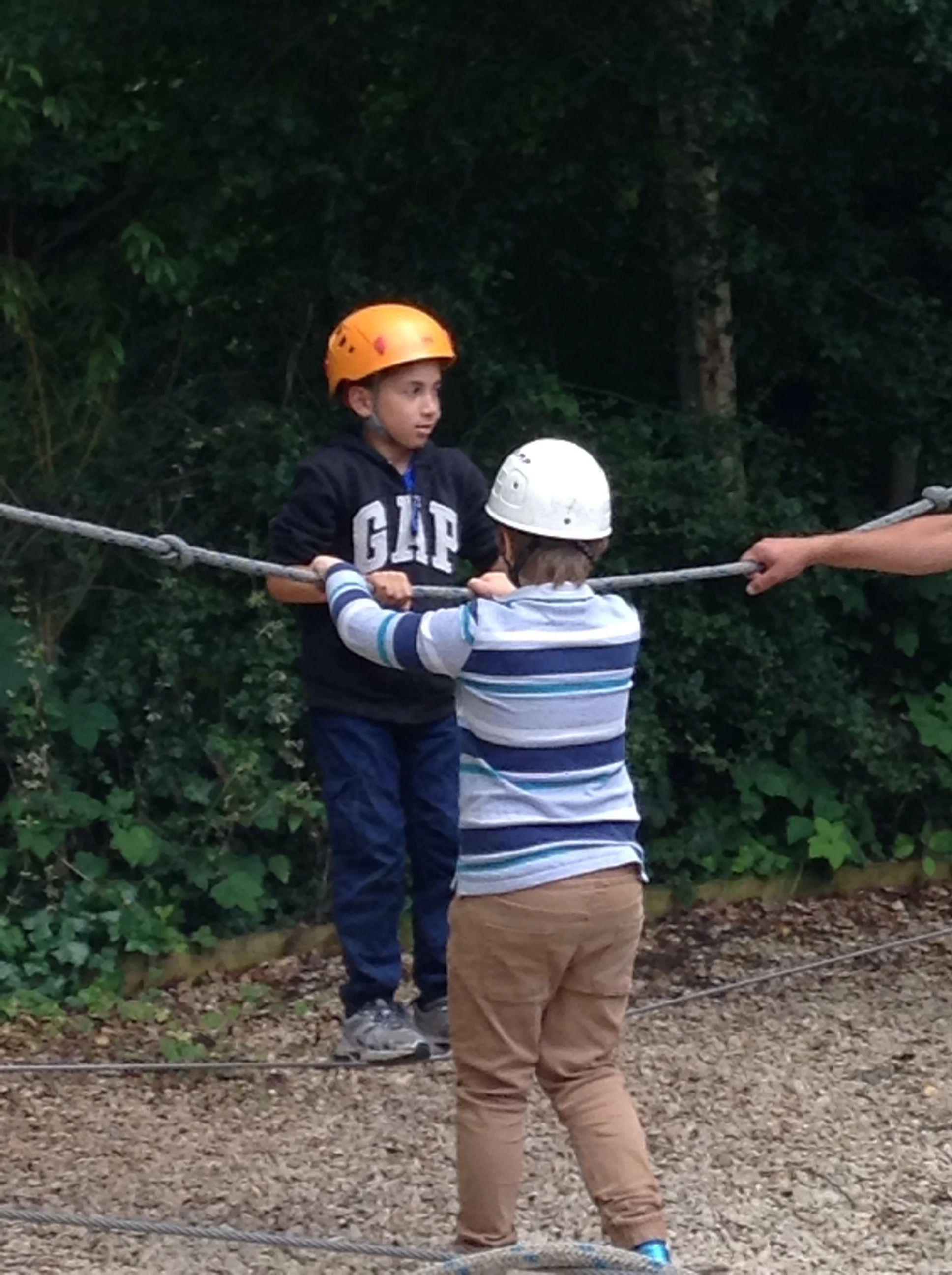 Helping each other.