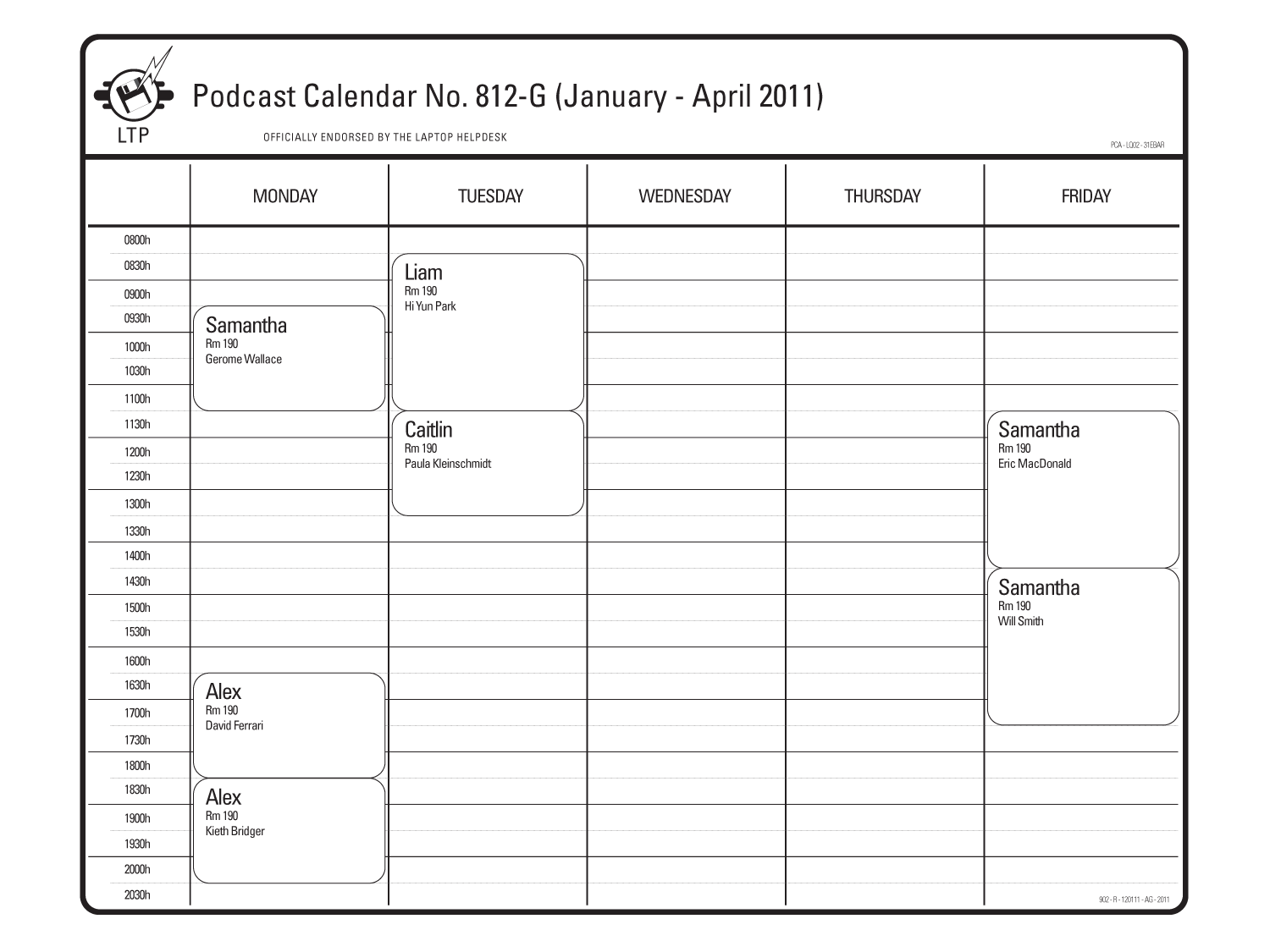 Podcast Calendar