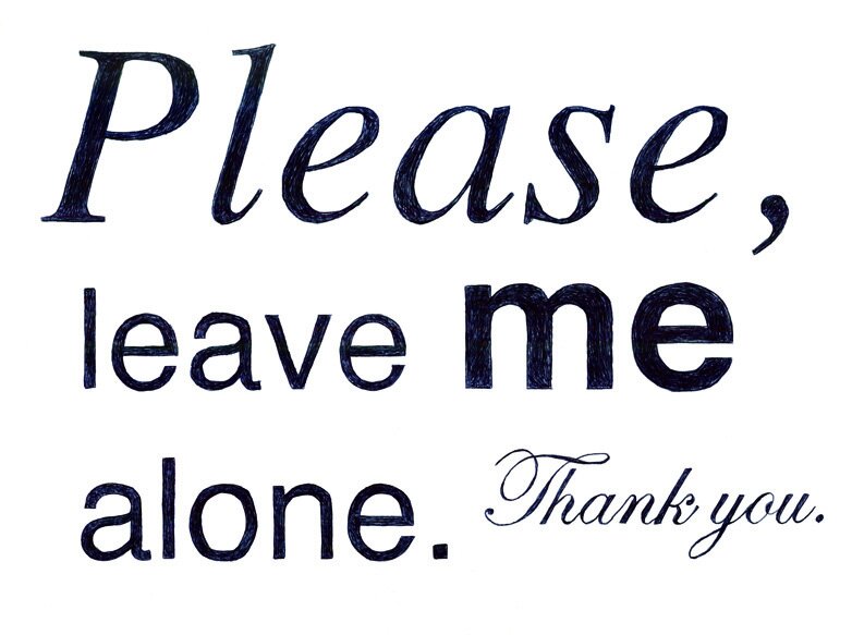 Please, leave me alone. Thank You., 2013, ballpoint pen on paper.
