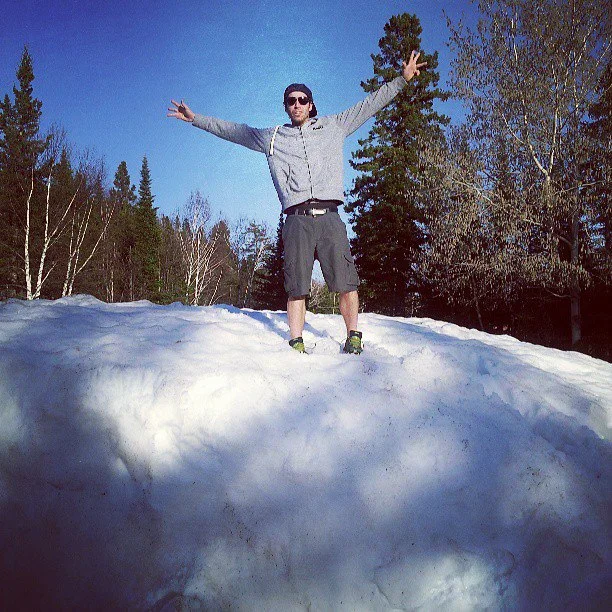 Scotty in a snow bank near Thunder Bay!