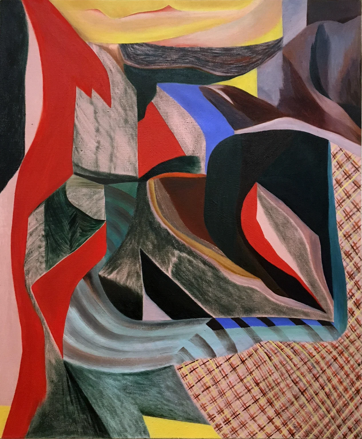 Lucy Mink "On Top of It," 2018 oil on canvas 24" x 20" at Barney Savage Gallery