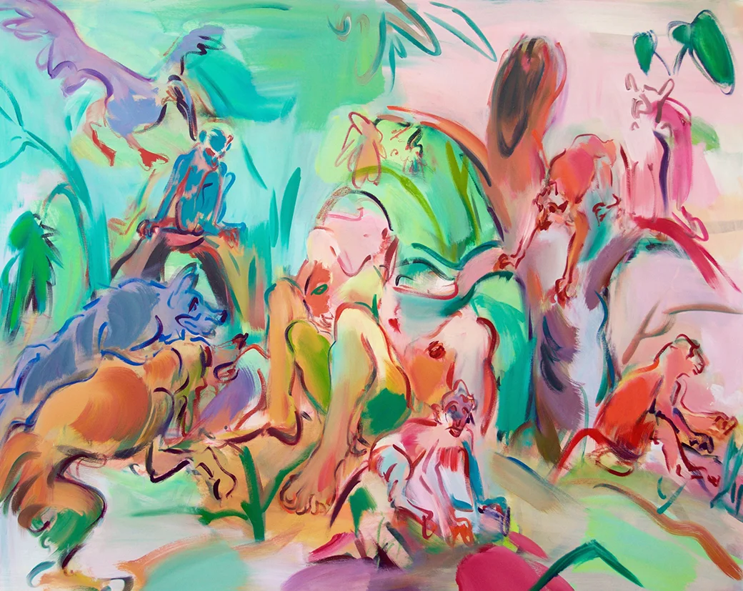 8) “Dwellers,” 2018 oil on canvas 48” x 60” $12,000