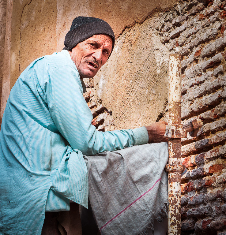 Worker at Agra Fort