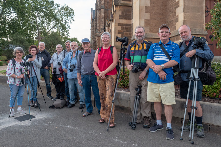 Members of THE Eastern Suburbs Camera Club gather for a night shoot in adelaide