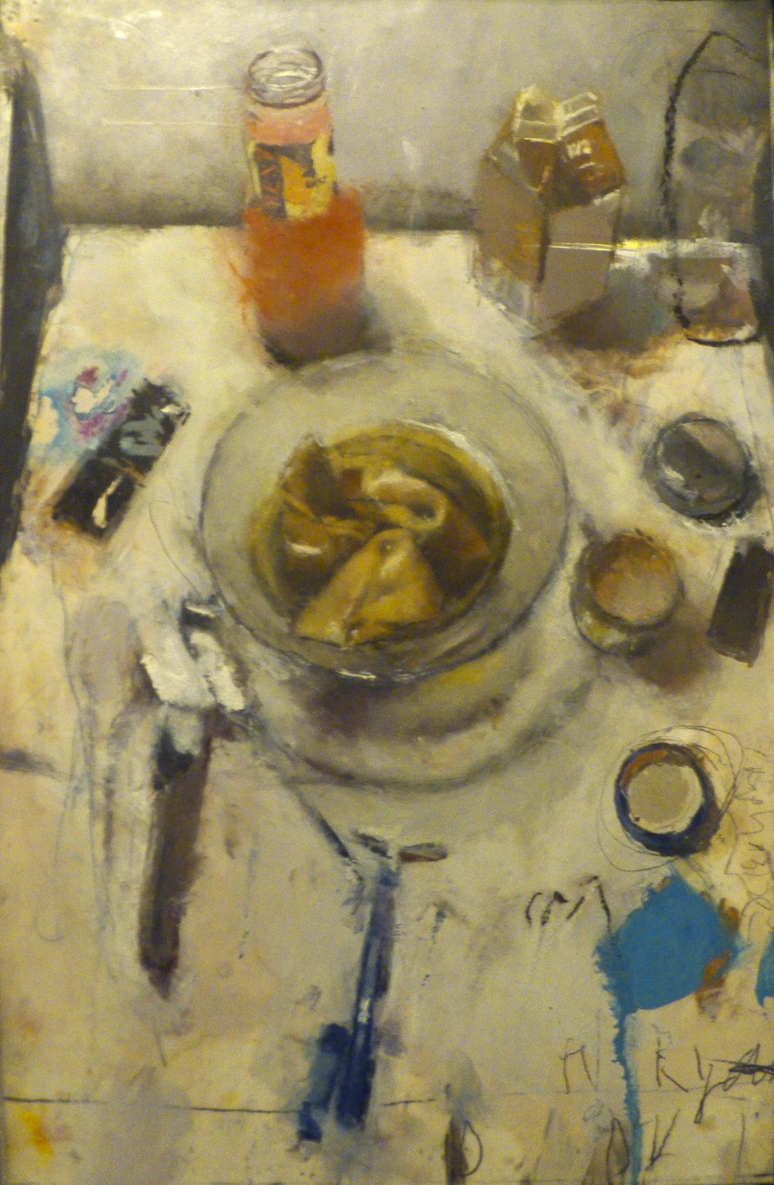 Still Life with Wonton Soup, Can Opener, and Razor