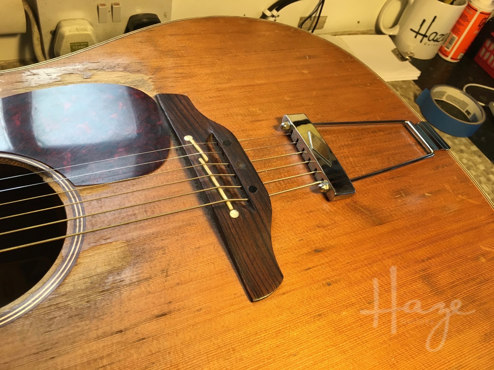 Acoustic Guitar Wooden Bridge Lightweight 6-String Acoustic Guitar Bridge Smooth Grinding for Guitar Parts Your Guitar